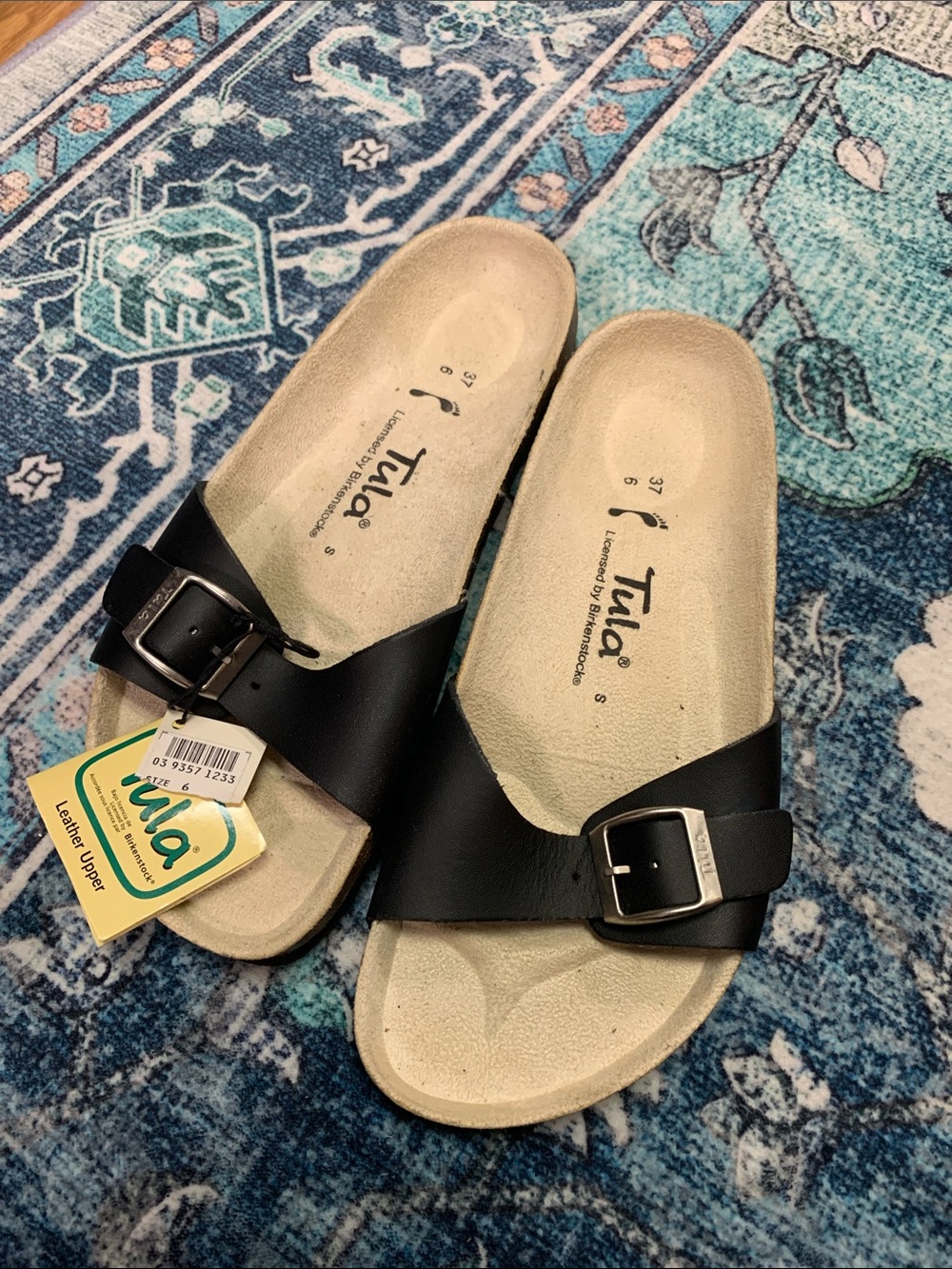 Tula Black Single-Buckle Slide Sandals black new 6